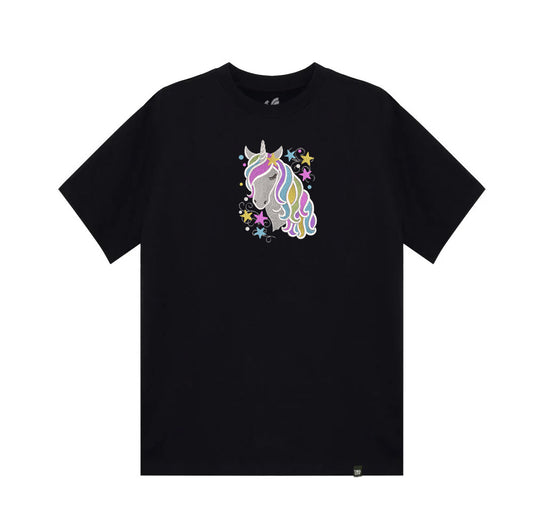 Embroidery Unicorn with Coloured Mane and Stars