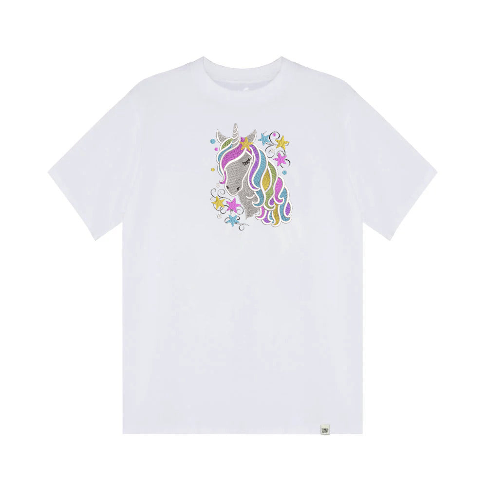 Embroidery Unicorn with Coloured Mane and Stars