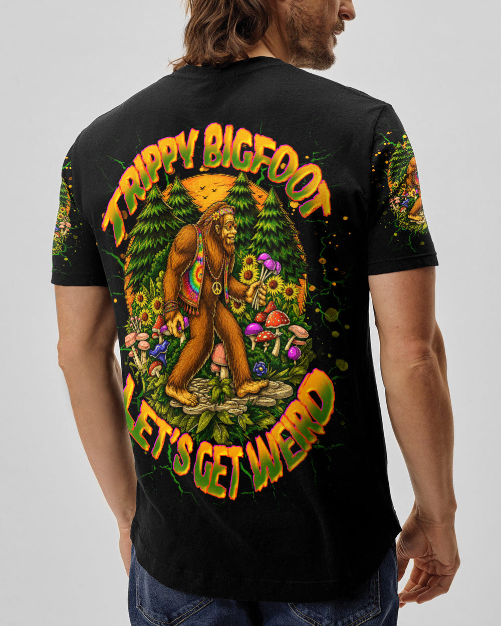 TRIPPY BIGFOOT LET'S GET WEIRD BIGFOOT ALL OVER PRINT - TLNT2805262