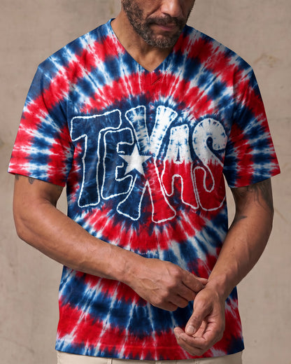 TEXAS RED WHITE & BLUE SWIRL ALL OVER PRINT   - TLHN1206263
