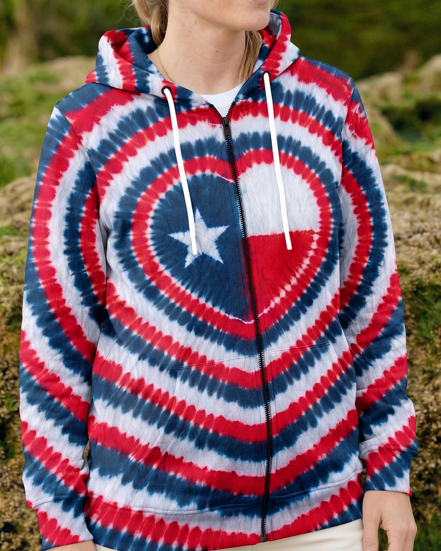 HEART TEXAS STATE RED WHITE & BLUE SWIRL ALL OVER PRINT - TLNO1206262