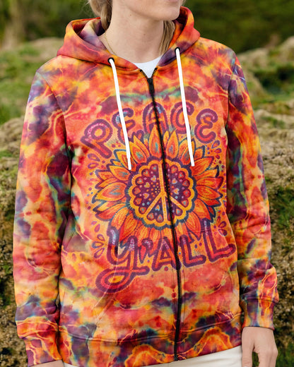 PEACE Y'ALL SUNFLOWER ALL OVER PRINT - RI0707261