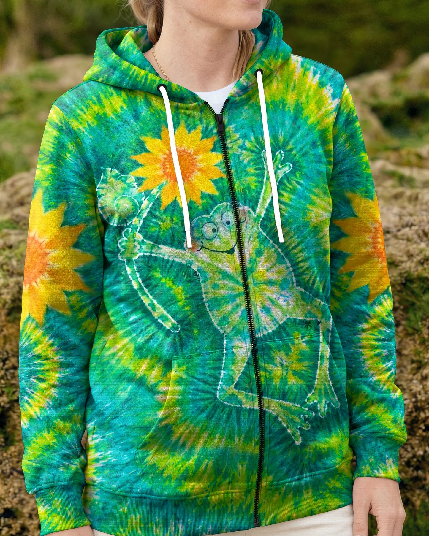 FROG SUNFLOWER SWIRL ALL OVER PRINT   - TLHN1906264