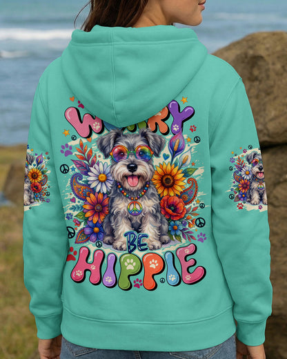 DON'T WORRY BE HIPPIE SCHNAUZER DOG ALL OVER PRINT - TYQY0605261