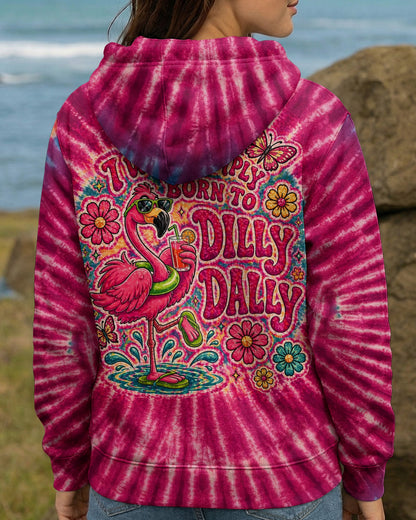 I WAS SIMPLY BORN TO DILLY DALLY FLAMINGO  ALL OVER PRINT - TLTW0405262
