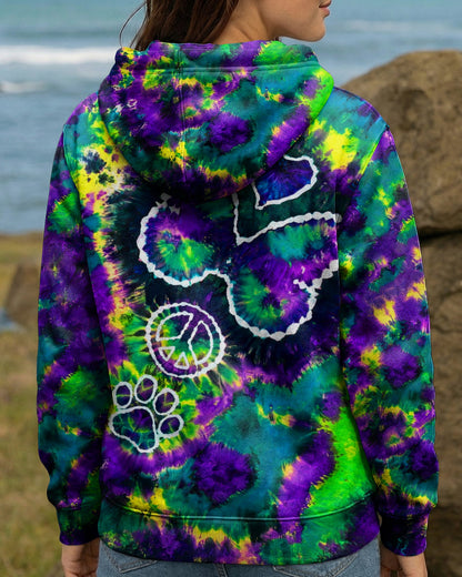 COSMIC BUTTERFLY PEACE LOVE PAW BURST ALL OVER PRINT - TLHG1506261