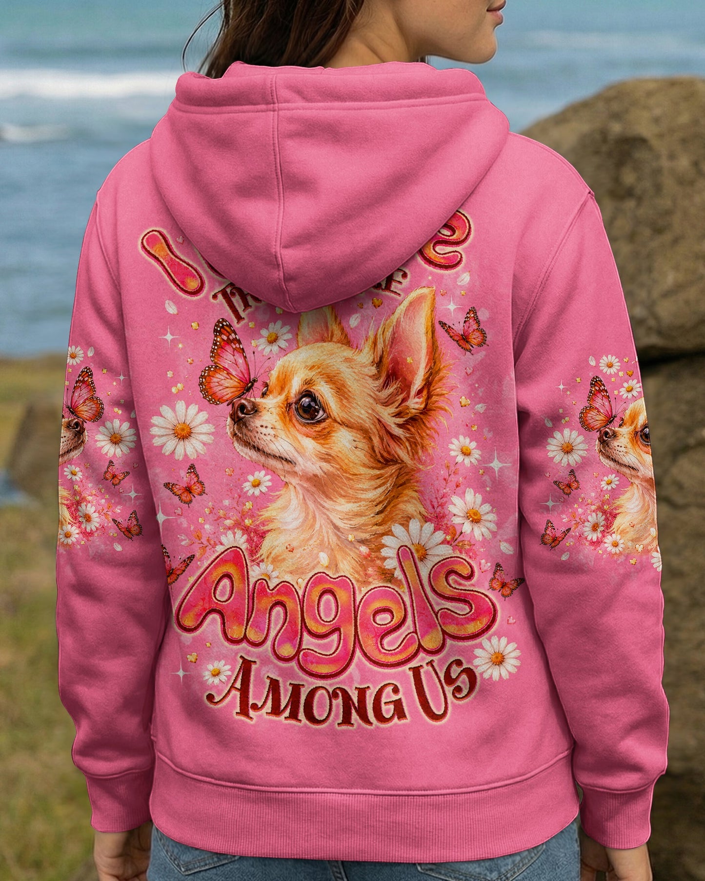 I BELIEVE THERE ARE ANGELS AMONG US CHIHUAHUA DOG ALL OVER PRINT - TLNO2105262