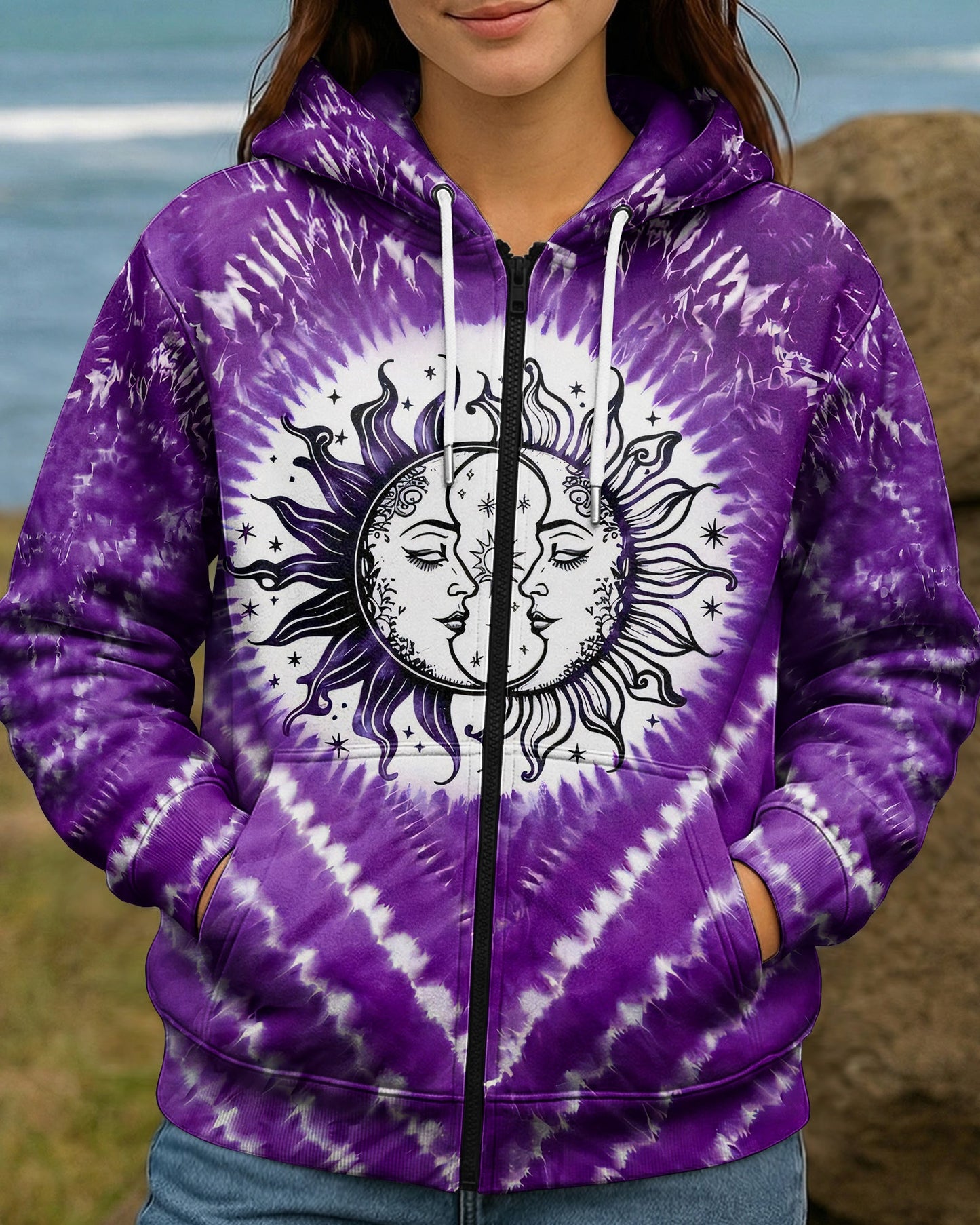 SUN MOON AND STARS PURPLE ALL OVER PRINT - TYQY1504261
