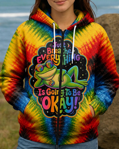 JUST BREATHE FROG COLORFUL ALL OVER PRINT - KMTM1506261