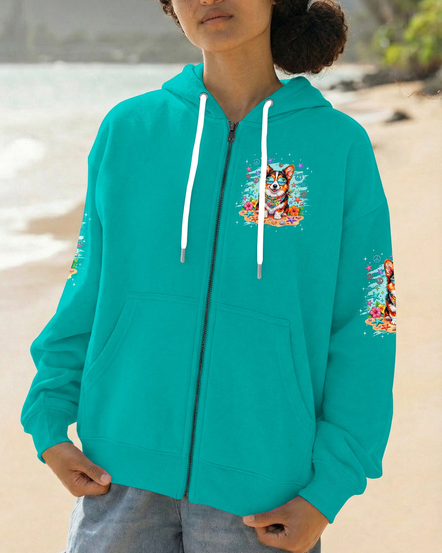 WHISPER WORDS OF WISDOM LET IT BE CORGI BEACH DOG ALL OVER PRINT - TYQY0405261