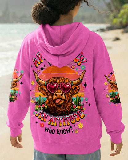 APPARENTLY I HAVE AN ATTITUDE WHO KNEW COW ALL OVER PRINT - TLHN1004261