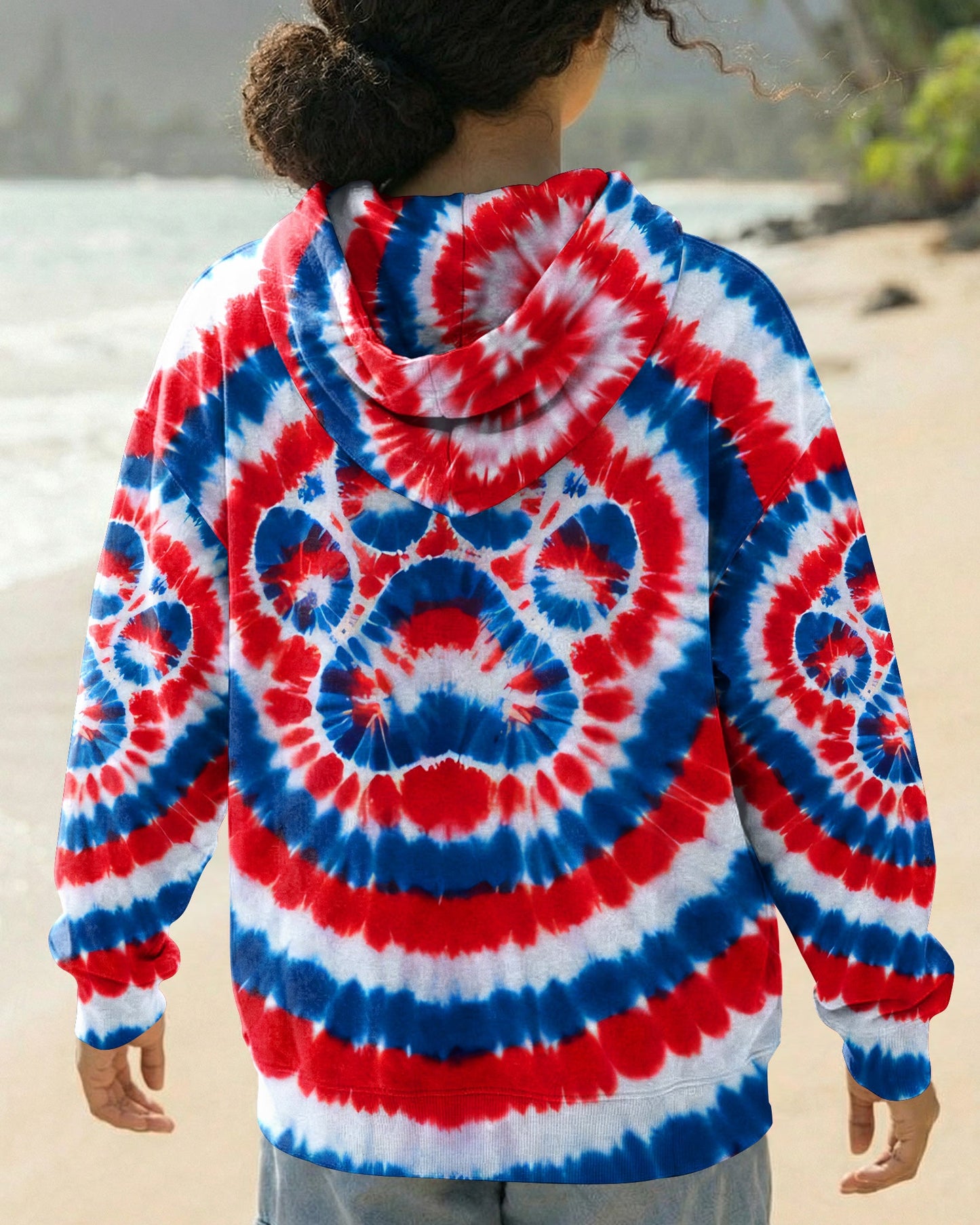 RED WHITE AND BLUE PAW ALL OVER PRINT - TYQY0104261