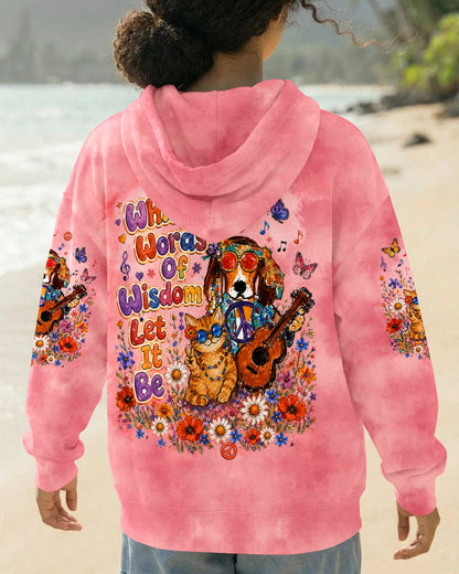 WHISPER WORDS OF WISDOM LET IT BE BEAGLE DOG TABBY CAT ALL OVER PRINT  - TLTW1305262