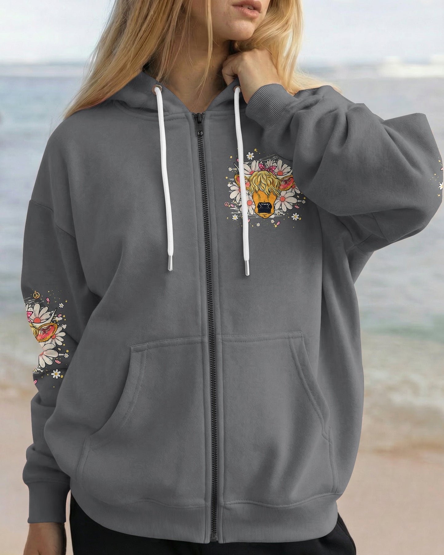 MESSY HAIR DON'T CARE COW ALL OVER PRINT - TLHG1806262
