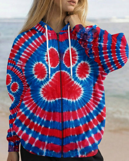 RED WHITE AND BLUE PAW ALL OVER PRINT - TYPQ0104261
