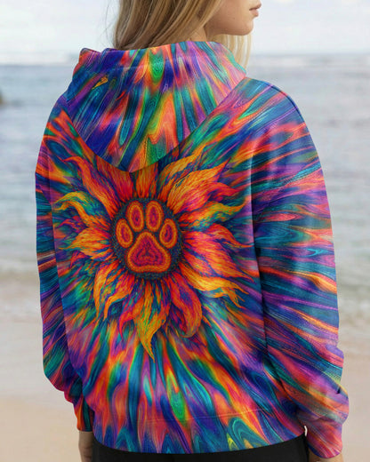 SUNFLOWER WITH PAW PRINT BURST ALL OVER PRINT - TLTW0707263