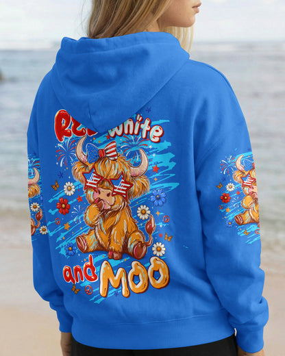 RED WHITE AND MOO COW ALL OVER PRINT   - TLTW0506262