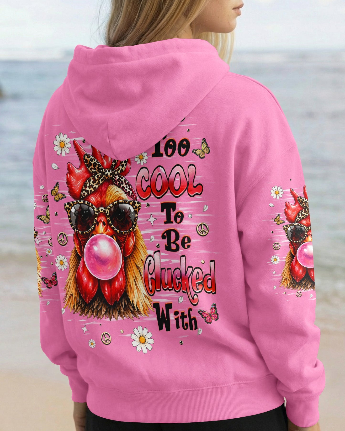 TOO COOL TO BE CLUCKED WITH CHICKEN ALL OVER PRINT  - TLHN1006261
