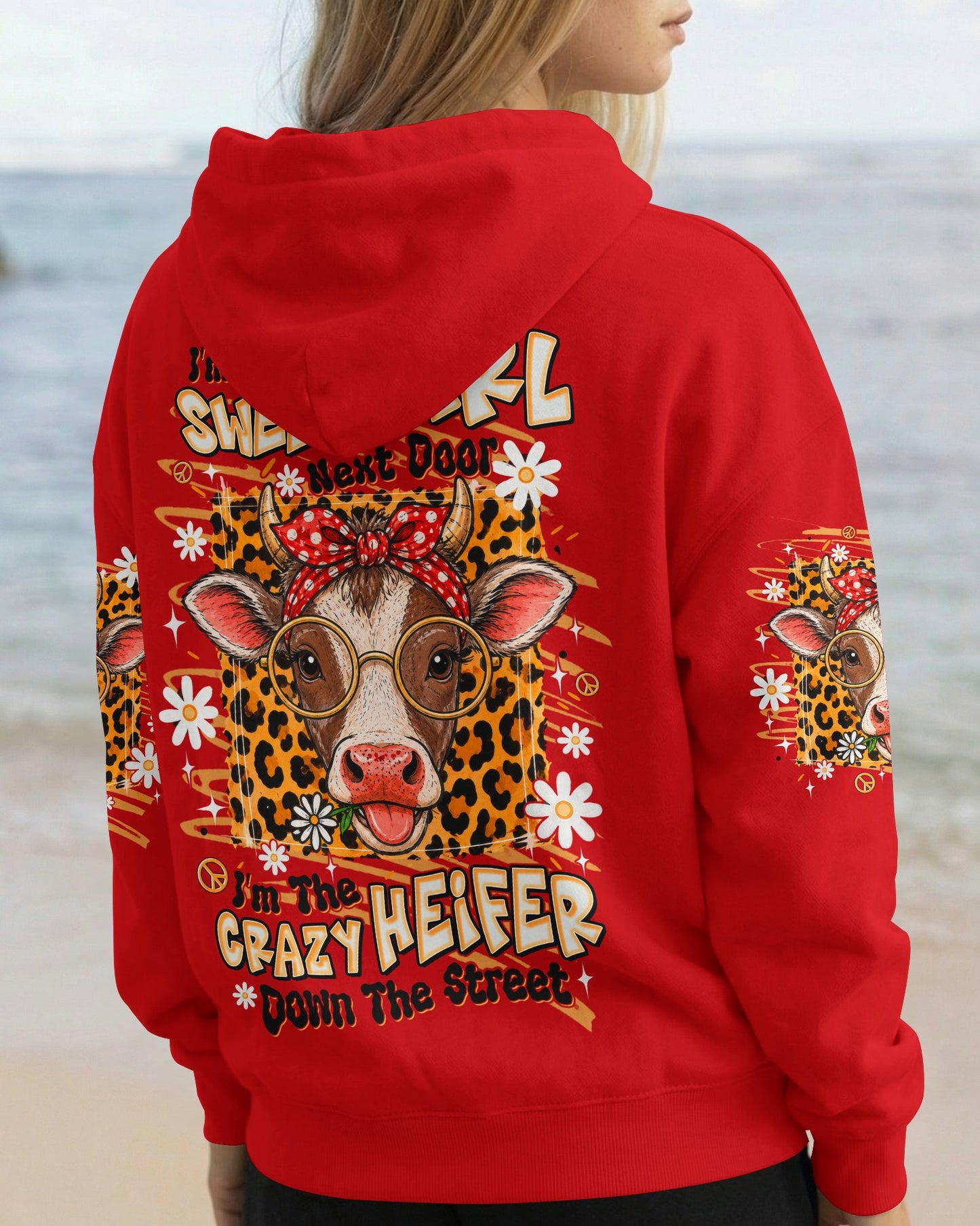 CRAZY HEIFER DOWN THE STREET COW ALL OVER PRINT  - TLTW2306262
