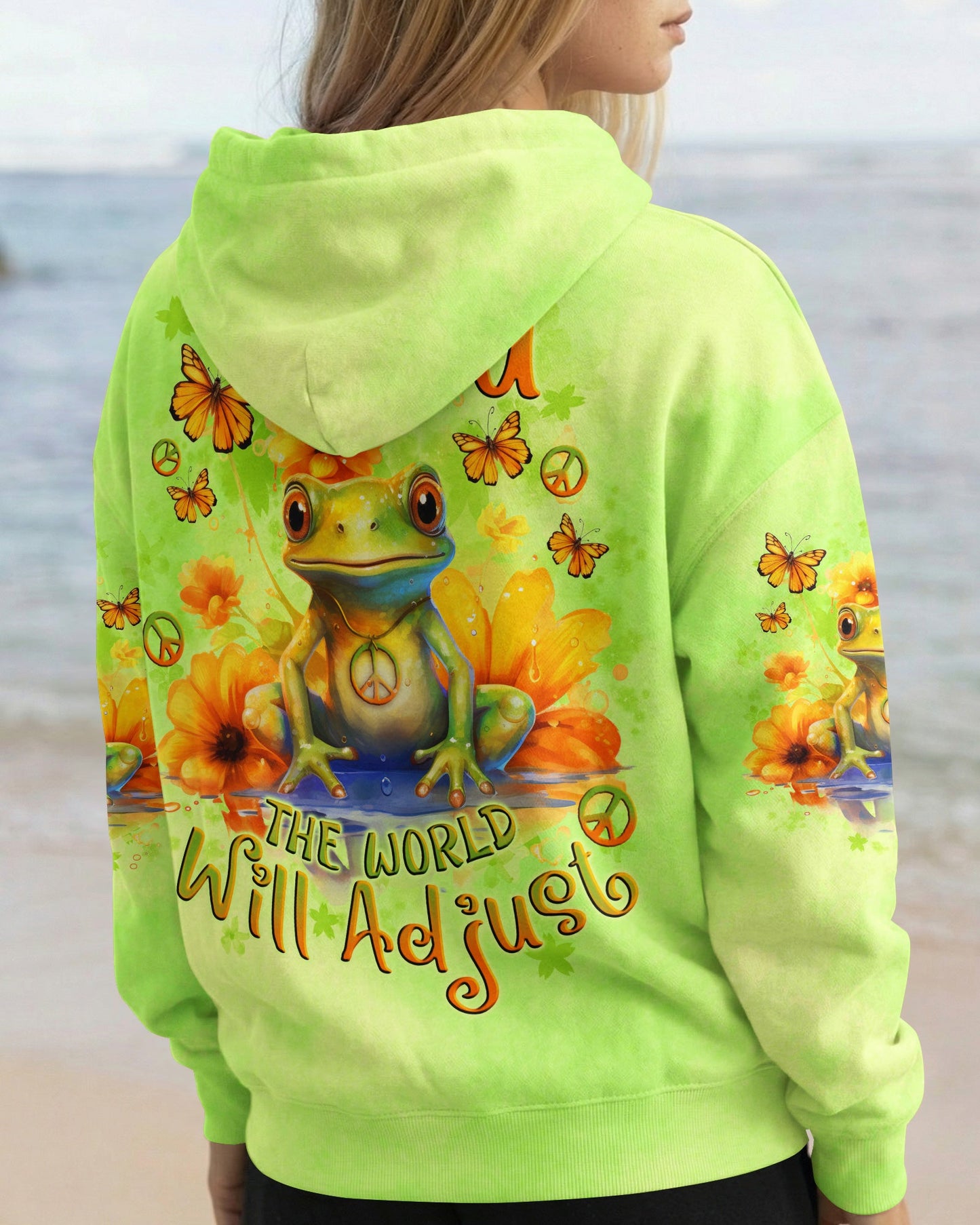 BE YOU THE WORLD WILL ADJUST FROG ALL OVER PRINT - TLNO2909231