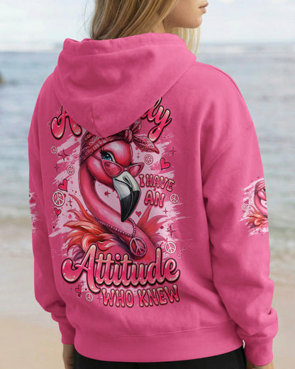 APPARENTLY I HAVE AN ATTITUDE WHO KNEW FLAMINGO ALL OVER PRINT - TYQY1804261