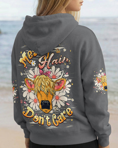 MESSY HAIR DON'T CARE COW ALL OVER PRINT - TLHG1806262