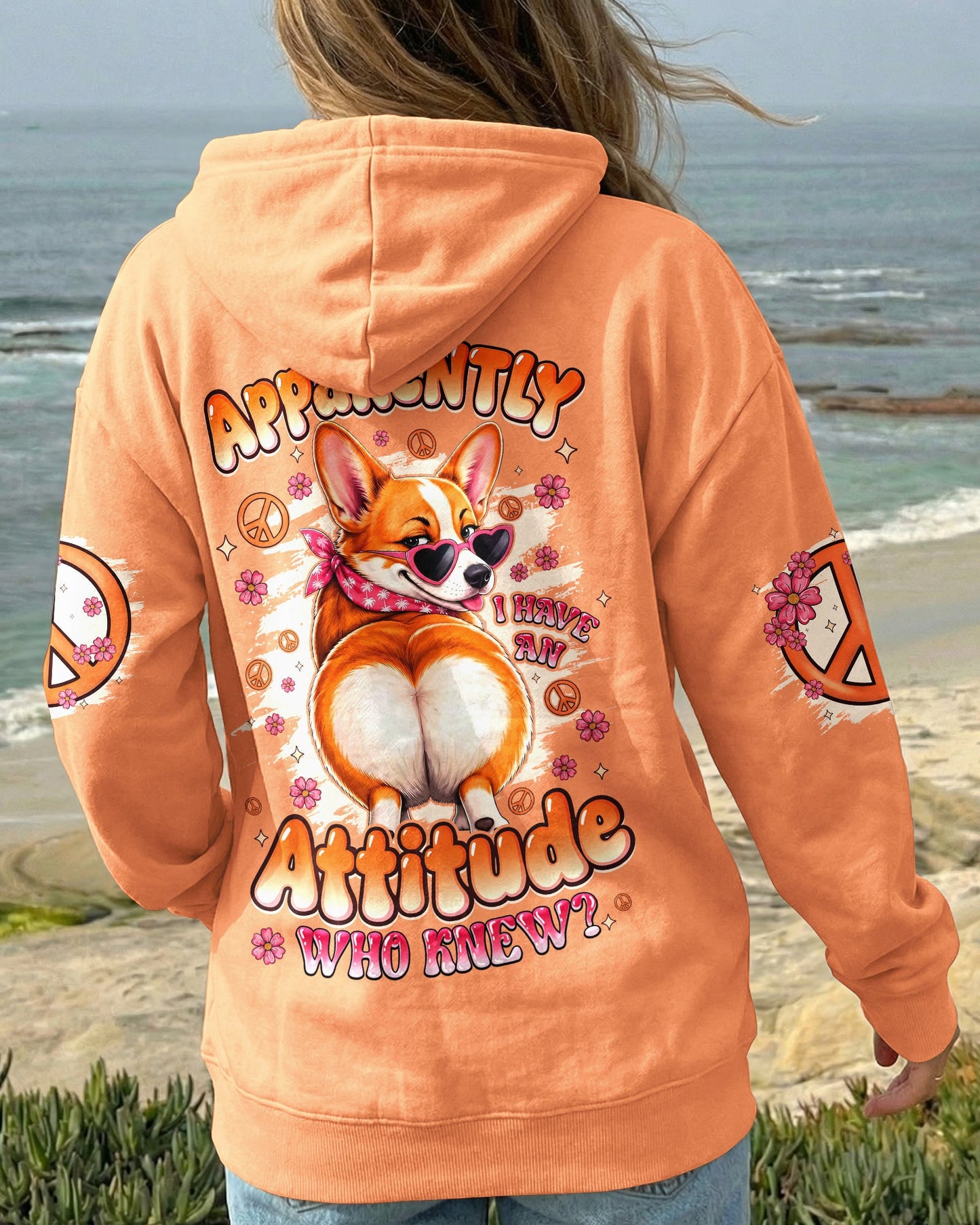 APPARENTLY I HAVE AN ATTITUDE WHO KNEW CORGI DOG ALL OVER PRINT - TYQY0505262