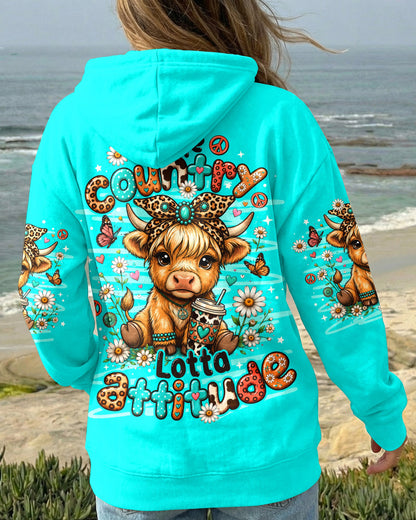 LITTLE COUNTRY LOTTA ATTITUDE COW ALL OVER PRINT  - TLNO0906263
