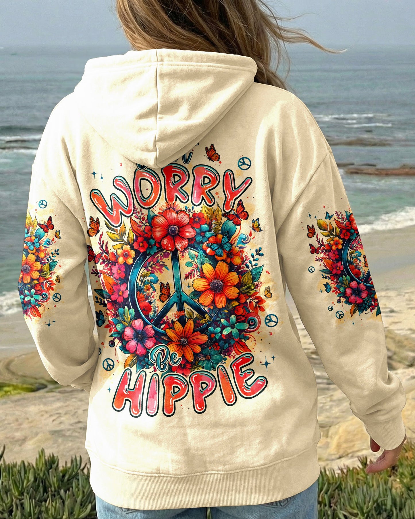 DON'T WORRY BE HIPPIE FLOWERS ALL OVER PRINT - TYPQ1404261