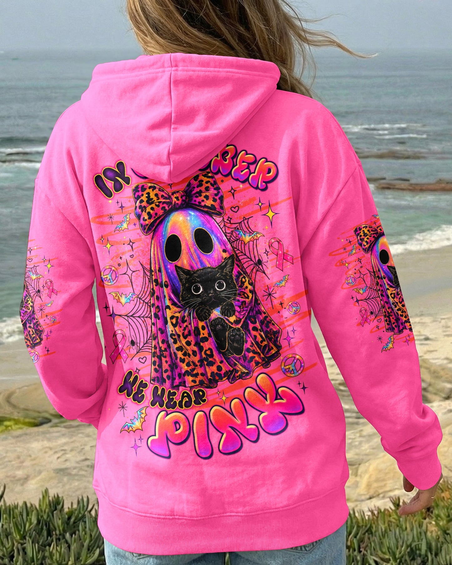 IN OCTOBER WE WEAR PINK BOO BLACK CAT BREAST CANCER AWARENESS ALL OVER PRINT  - TLTW1507265