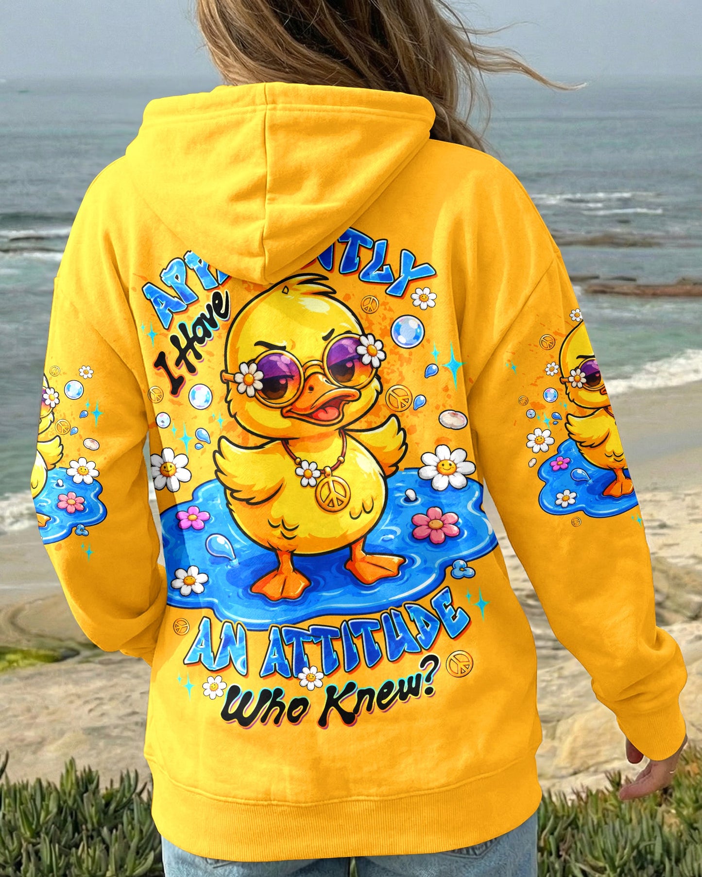 APPARENTLY I HAVE AN ATTITUDE WHO KNEW DUCK ALL OVER PRINT - TLTW2105263