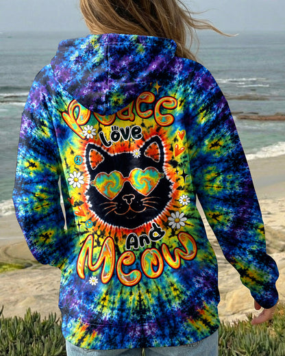 PEACE LOVE AND MEOW CAT BURST ALL OVER PRINT - TLTW0907262