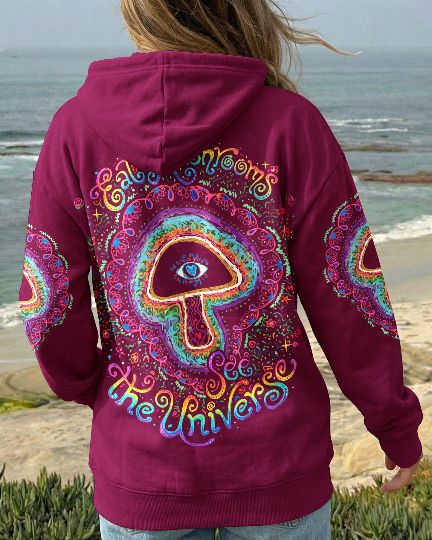 EAT MUSHROOMS SEE THE UNIVERSE COSMIC ALL OVER PRINT – KM1504261