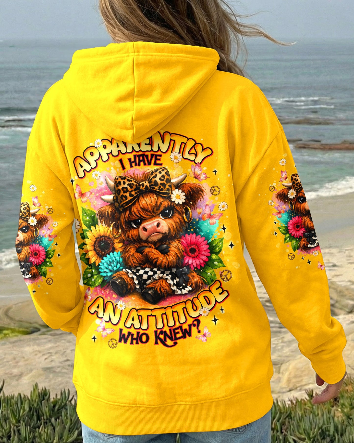 APPARENTLY I HAVE AN ATTITUDE WHO KNEW COW ALL OVER PRINT - TLNT1905262