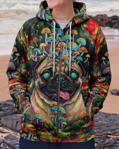 VIBRANT PUG MAGIC MUSHROOM ALL OVER PRINT - RITD0906261