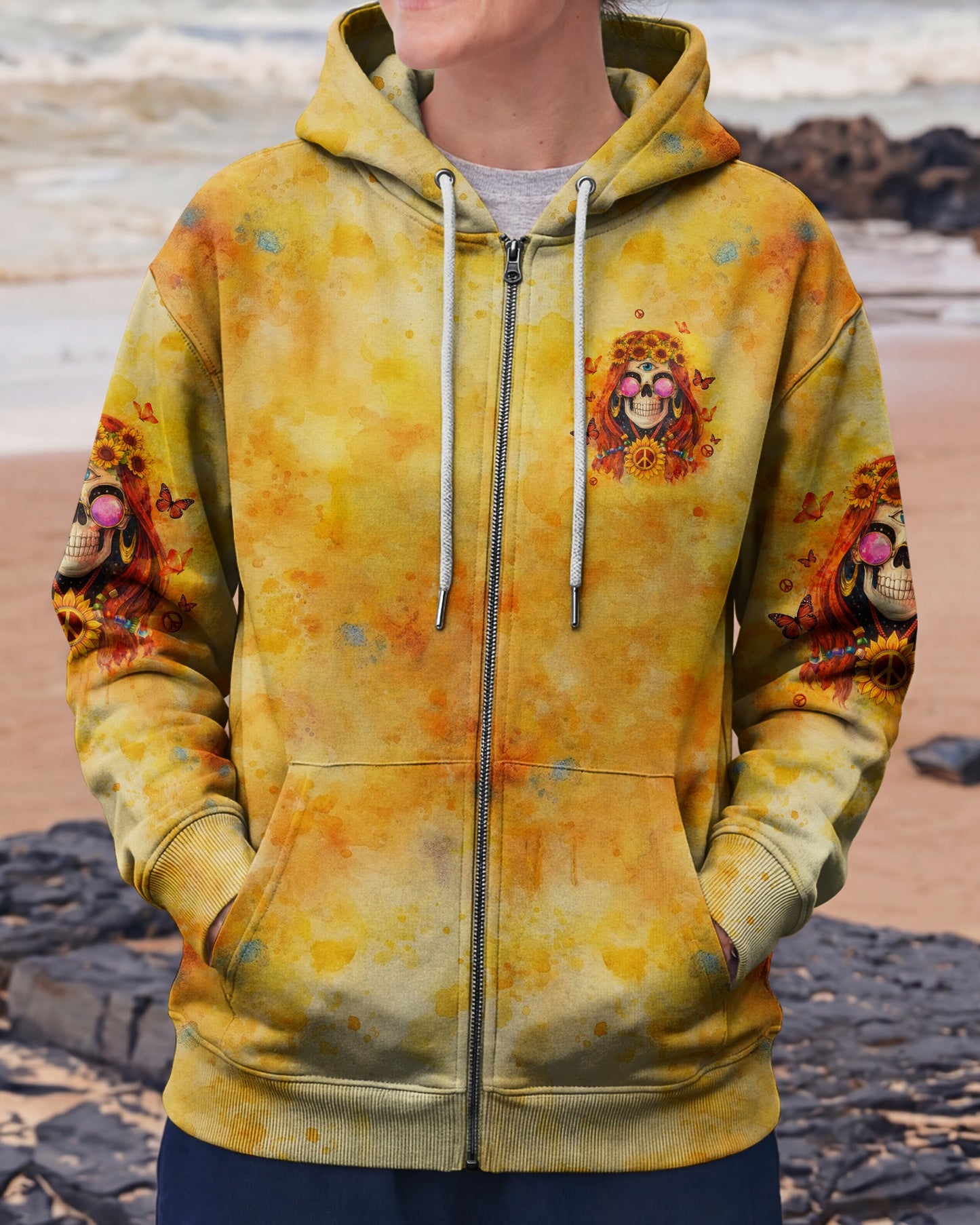 ASSUMING I'M JUST AN OLD LADY SKULL SUNFLOWER ALL OVER PRINT - TLTW1004261