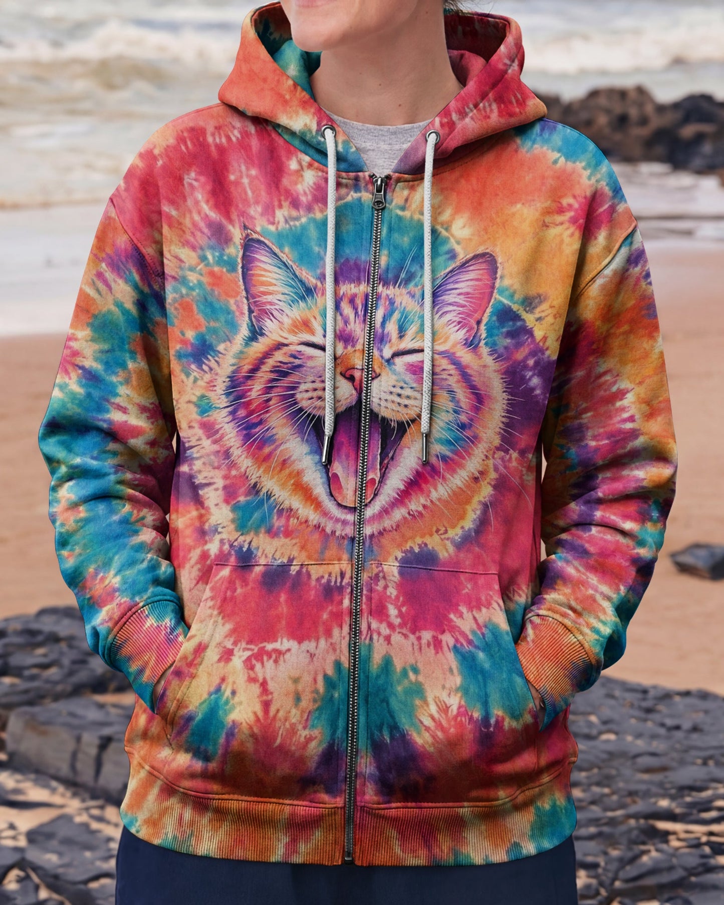 JOYFUL CAT WATERCOLOR PATTERN  ALL OVER PRINT - TLNO2404261