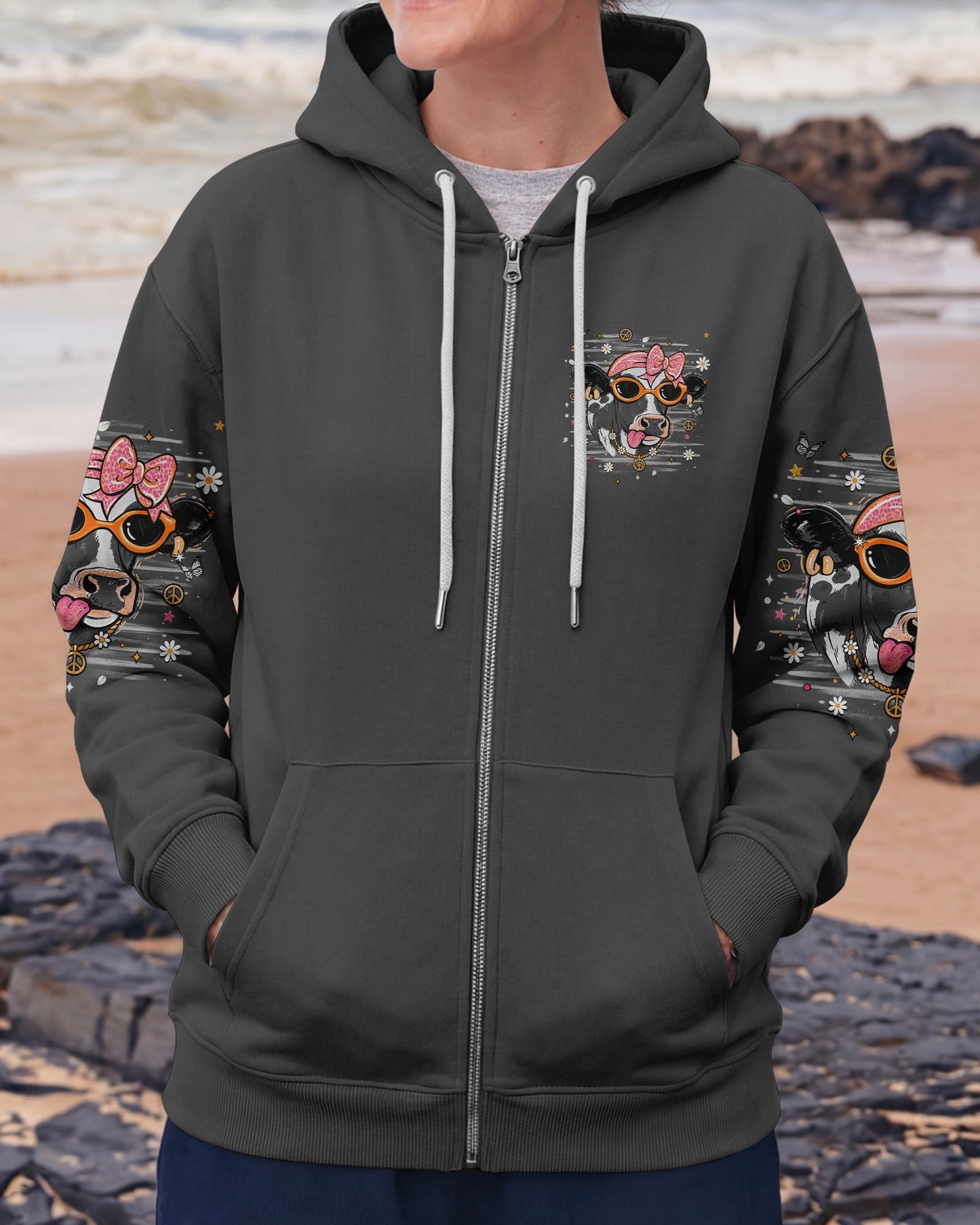 LITTLE BIT A HOT MESS COW ALL OVER PRINT  - TLHN1806264