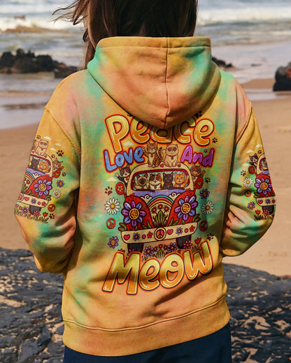 PEACE LOVE AND MEOW CATS ALL OVER PRINT - TLNO1307261