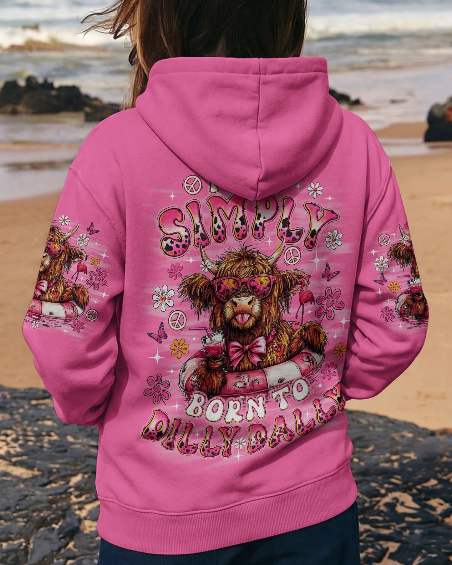 I WAS SIMPLY BORN TO DILLY DALLY COW  ALL OVER PRINT - TLNO1605262
