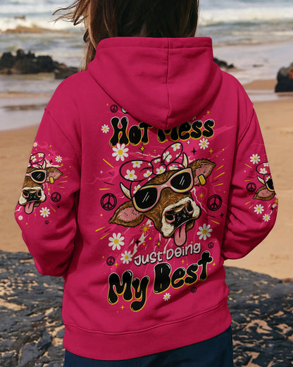 LITTLE BIT A HOT MESS COW ALL OVER PRINT  - TLTW1706264