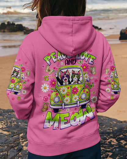 PEACE LOVE AND MEOW CAT HIPPIE CAR ALL OVER PRINT - TLNT0807263
