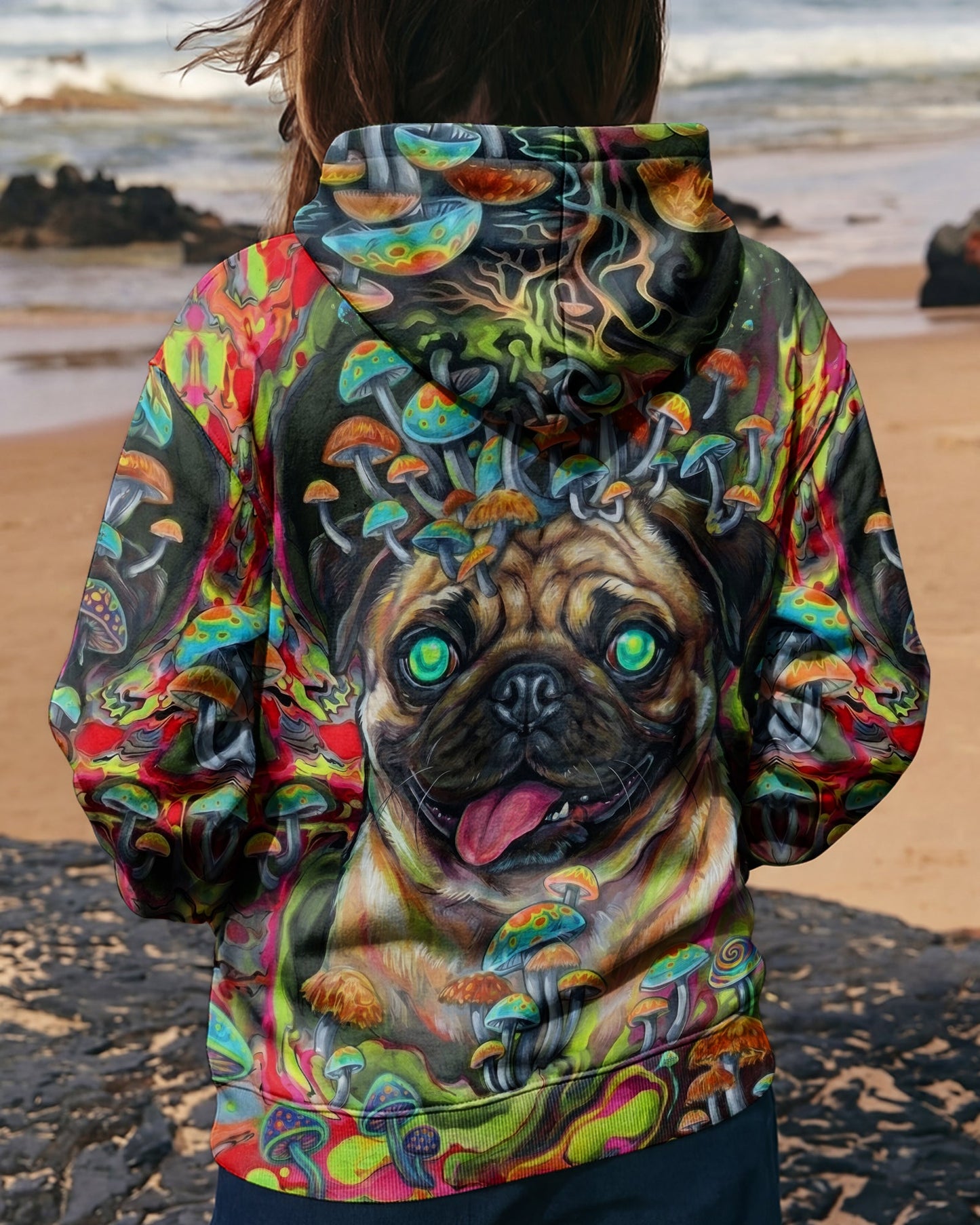 VIBRANT PUG MAGIC MUSHROOM ALL OVER PRINT - RITD0906261