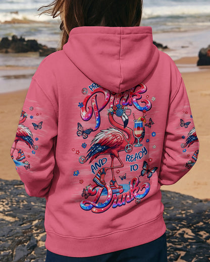 PRETTY IN PINK FLAMINGO STARS AND STRIPES ALL OVER PRINT - TLNT0104262