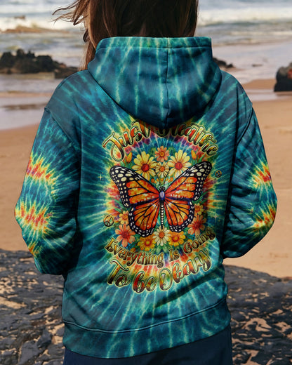 JUST BREATHE BUTTERFLY FLORAL SWIRL ALL OVER PRINT - TLHG0704262