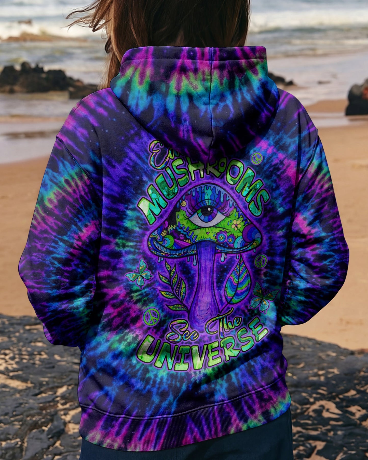 EAT MUSHROOMS SEE THE UNIVERSE SWIRL ALL OVER PRINT  - TLTW0904262
