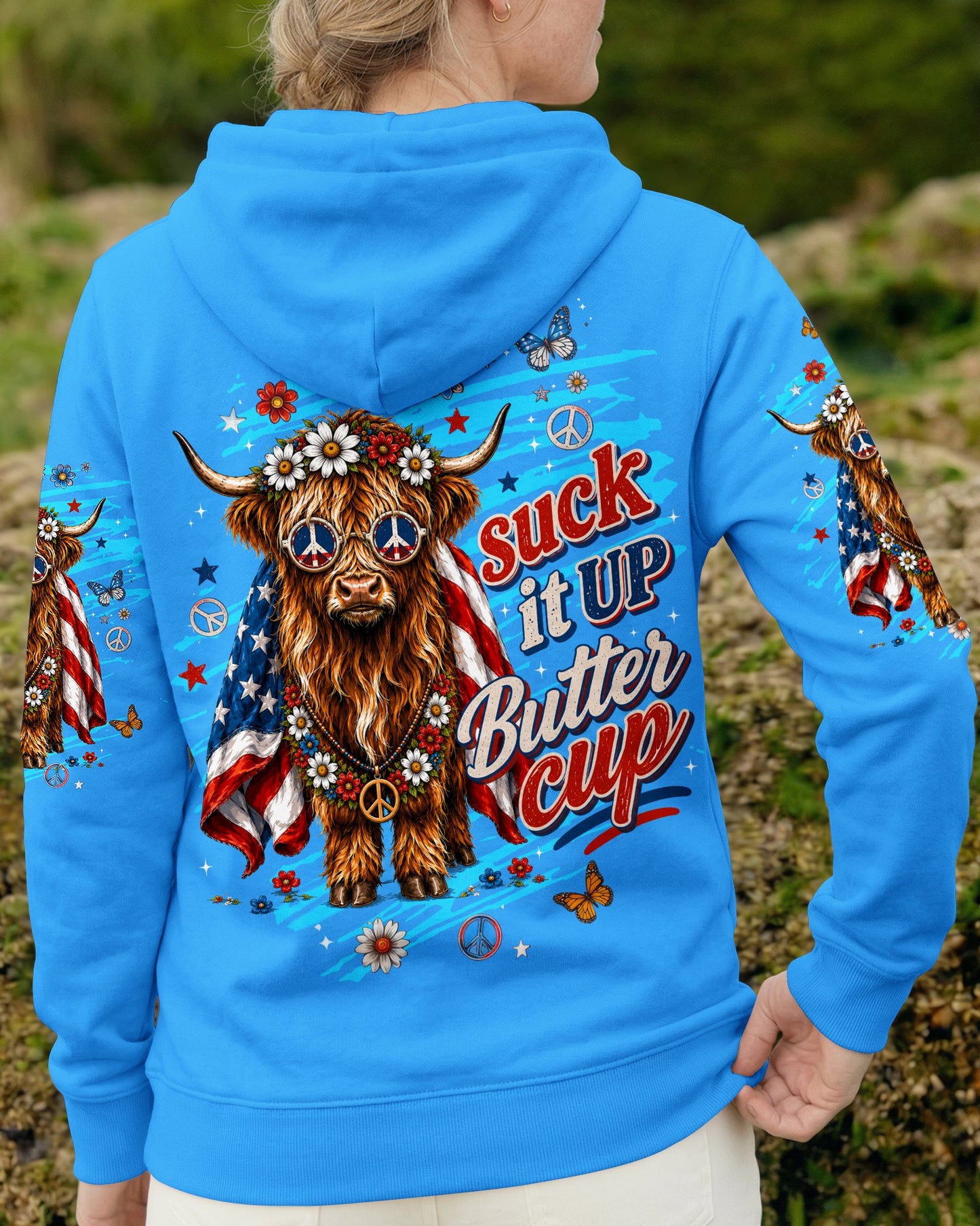 SUCK IT UP BUTTERCUP COW STARS & STRIPES ALL OVER PRINT - TLTW0406264