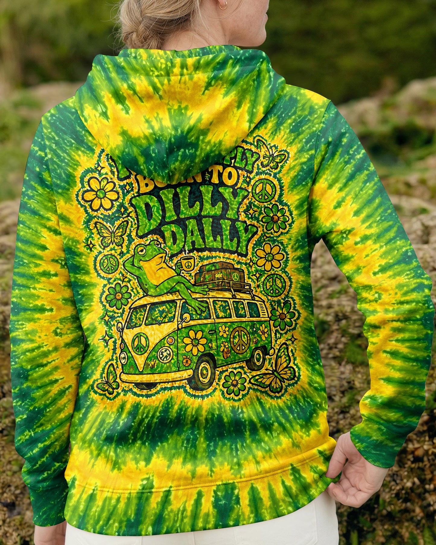 I WAS SIMPLY BORN TO DILLY DALLY FROG ALL OVER PRINT - TLNO2804261