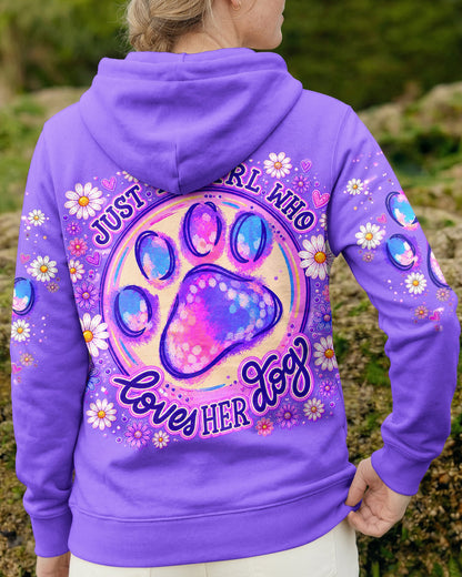 JUST A GIRL WHO LOVES HER DOG PAW ALL OVER PRINT  - TLNT0405264