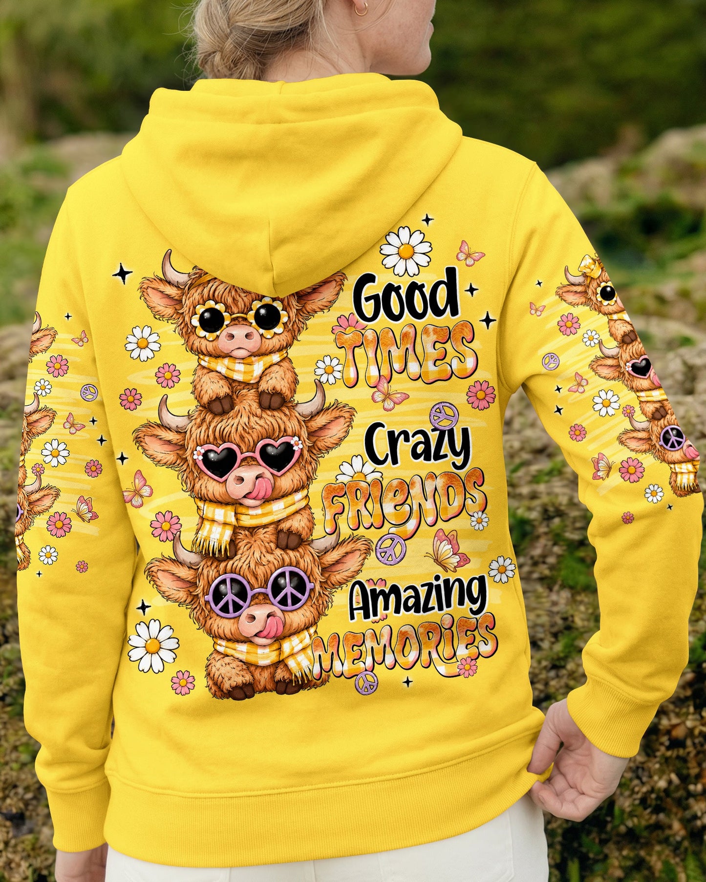 GOOD TIMES CRAZY FRIENDS HIGHLAND COW ALL OVER PRINT - TLNT0707261